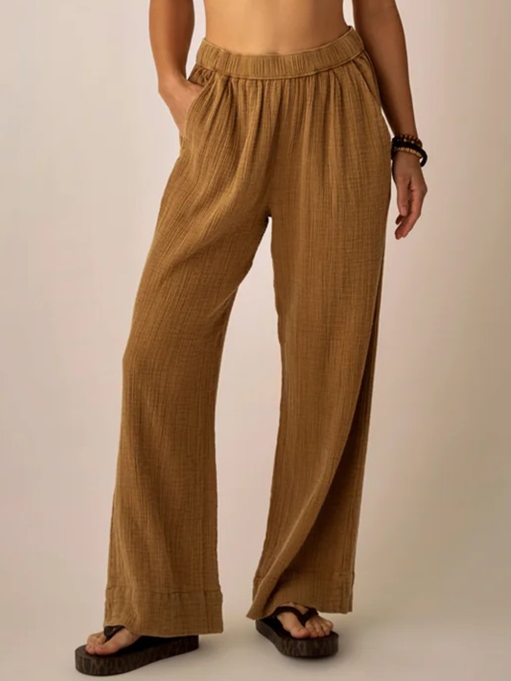 Carve Designs Acid Wash Nico Wide-Leg Gauze Pants NWT